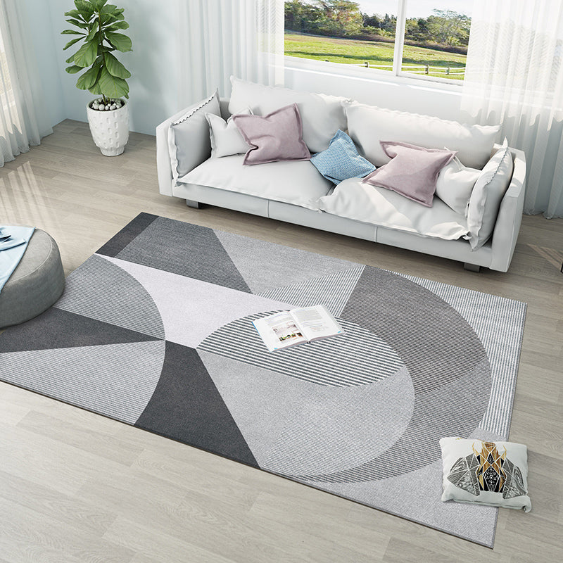 BowLift | Contemporary Color Block Carpet Multicolor Polyester Area Rug Non-Slip Back Washable Indoor Rug for Living Room