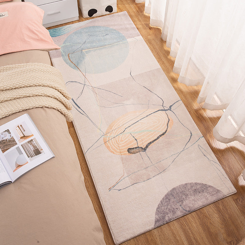 BowLift | Comfort Hand-printed Carpet Multicolored Lambswool Area Rug Non-slip Back Easy-care Indoor Rug for the Bedroom