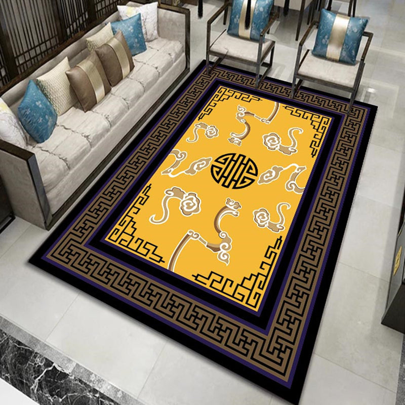 BowLift | Chinese Floral Print Rug Multi-Color Synthetic Area Rug Non-Slip Backing Easy Care Washable Indoor Runner for the Living Room