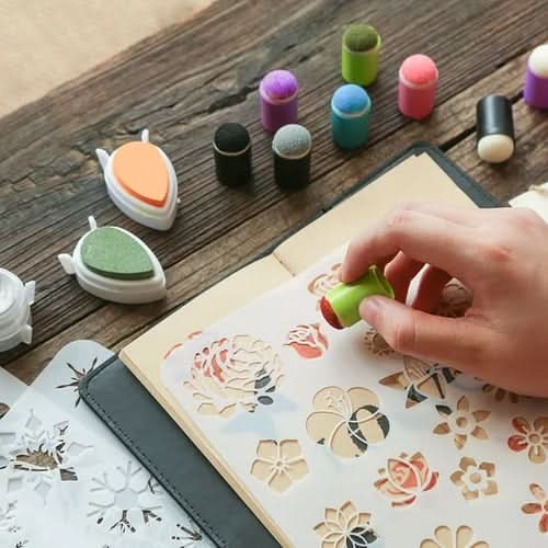 BowLift | Colourful finger paint set with stamps & rulers for creative children