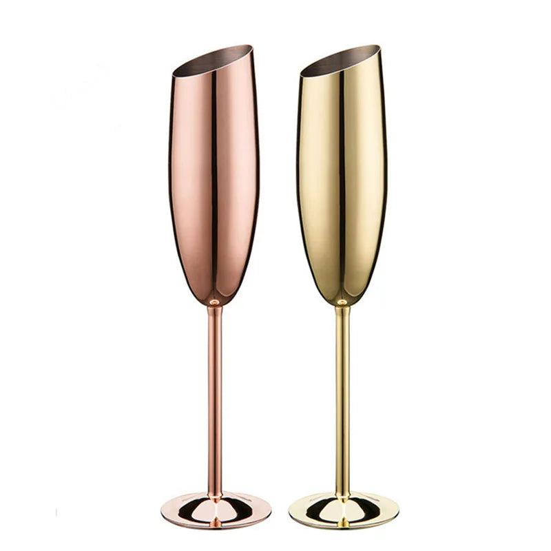 BowLift | 2 Pcs Stainless Steel Tall Champagne & Martini Glass Set for Cold Drinks