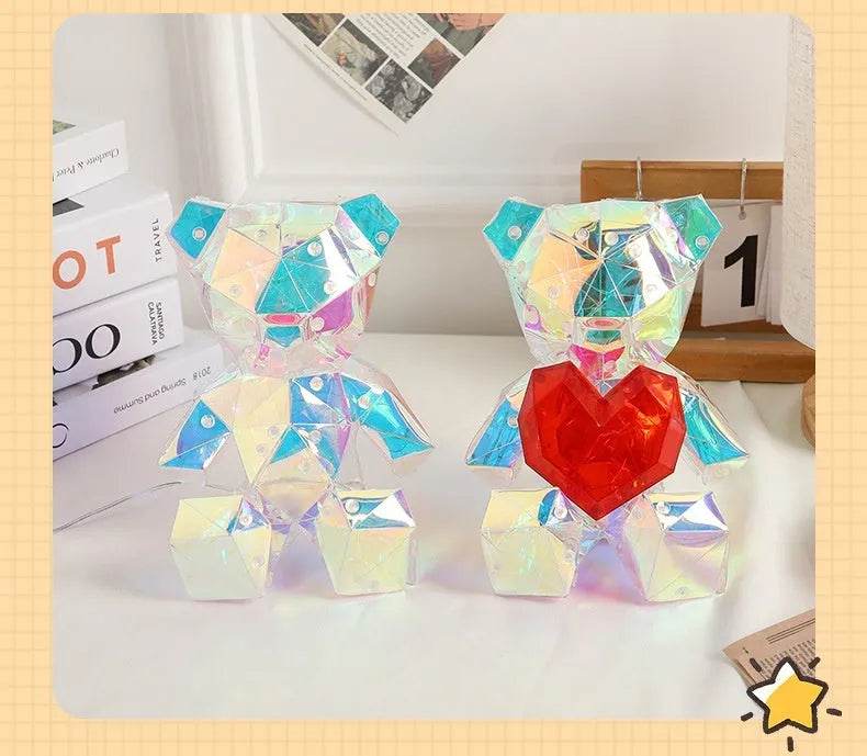 BowLift | Laser Cross-border Colorful Bear Birthday Christmas Gift Diy Decoration Valentine's Day Gift Bear Night Light