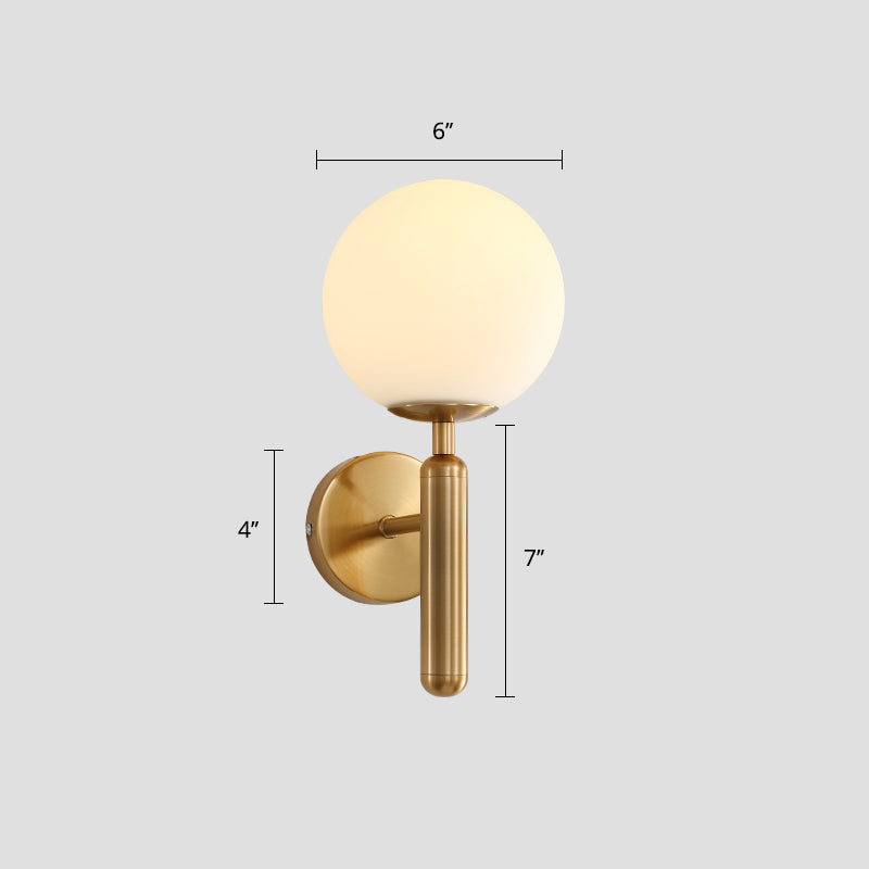 BowLift | Ball Shade Hall Wall Sconce Lighting Glass 1-Head Minimalist Wall-Mounted Lamp