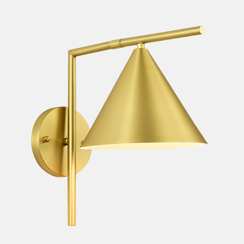 BowLift | Cone Metal Wall Lighting Contemporary 1 Light Black/White/Gold Wall Lamp Over Table, 8" B