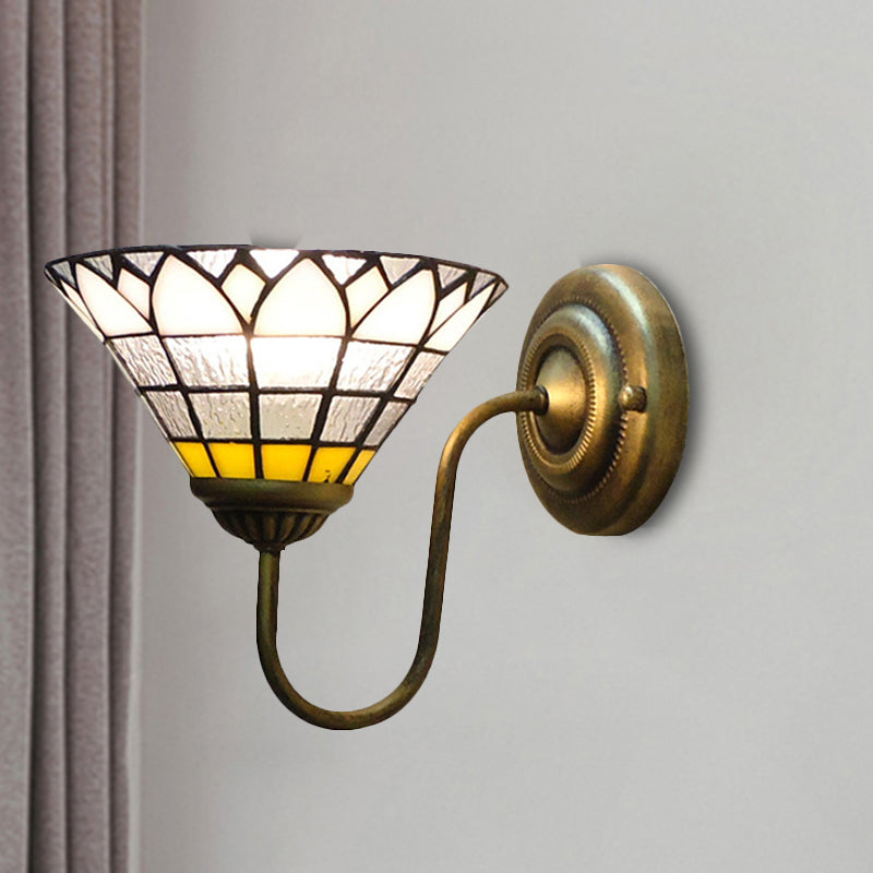BowLift | 1 head wall light fixture Baroque lotus clear dimple glass wall lamp for corridor