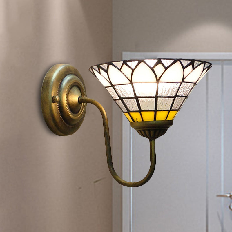 BowLift | 1 head wall light fixture Baroque lotus clear dimple glass wall lamp for corridor