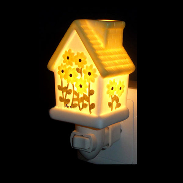 BowLift | 1 Light House Design Wall Sconces Light Lodge Ceramics Bedroom Night Light in Pink/White/Yellow