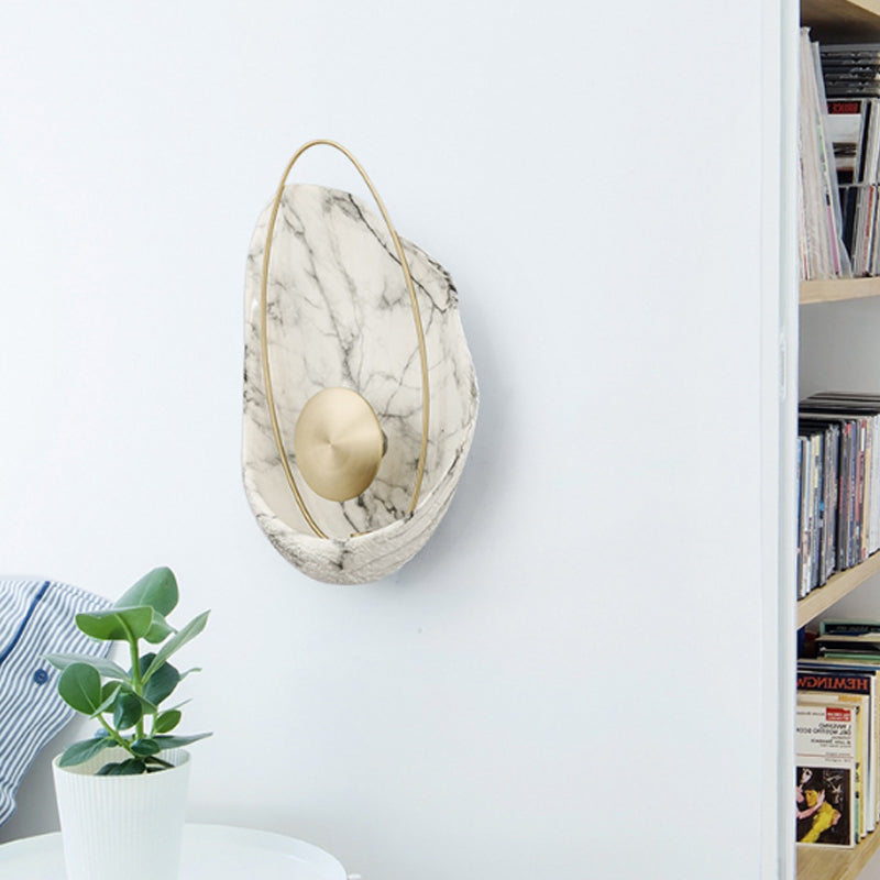 BowLift | Resin Shell-Shaped Wall Light Single Head Modern Metal LED Wall Light in White/Black Light