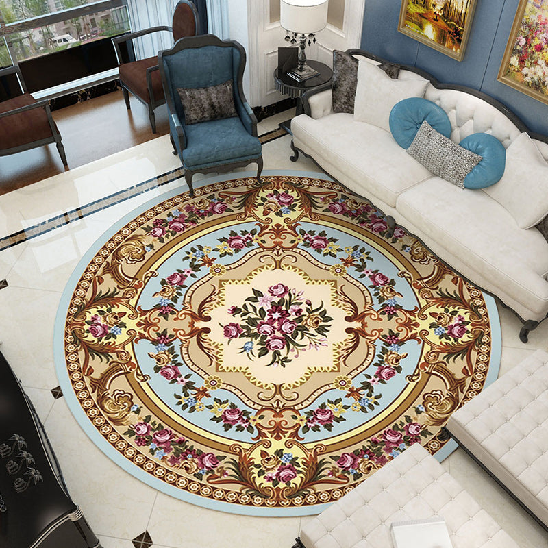 BowLift | Shabby Chic Living Room Rug Multicolored Flower Printed Indoor Carpet Non-Slip Pet-Friendly Area Rug