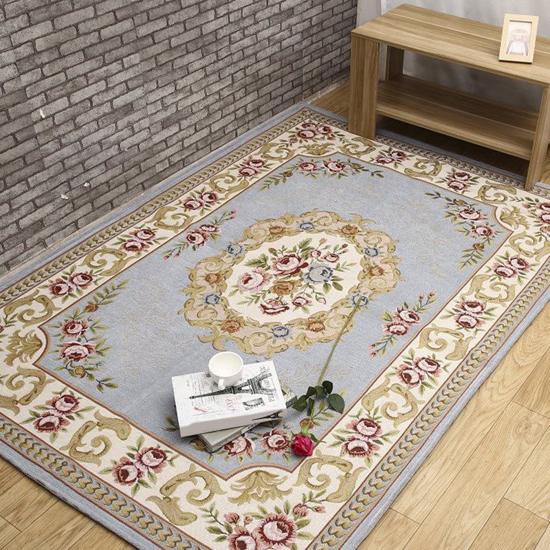 BowLift | Antique Living Room Rug Multicolor Flower Printed Area Rug Polyester Non-Slip Back Easy Care Indoor Rug