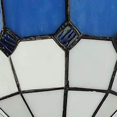 BowLift | Stained glass bowl wall lamp Vintage Tiffany 1 light wall lighting in clear/white for hallway