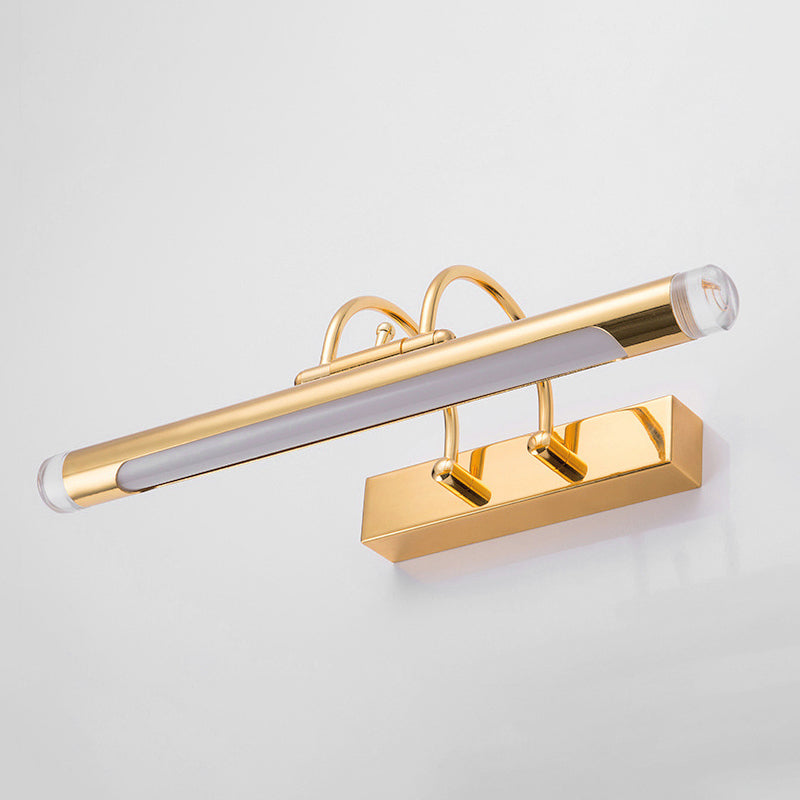 BowLift | 16"/21" Width Cylindrical Vanity Light Fixture Modernism Style Metallic LED Indoor Wall Lamp in Gold, Warm/White Lighting
