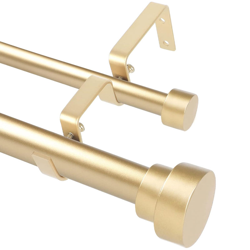 BowLift | 1 Inch Double Curtain Rods for Windows 36 to 72 Inch Matte Black Double Drapery Rod Set