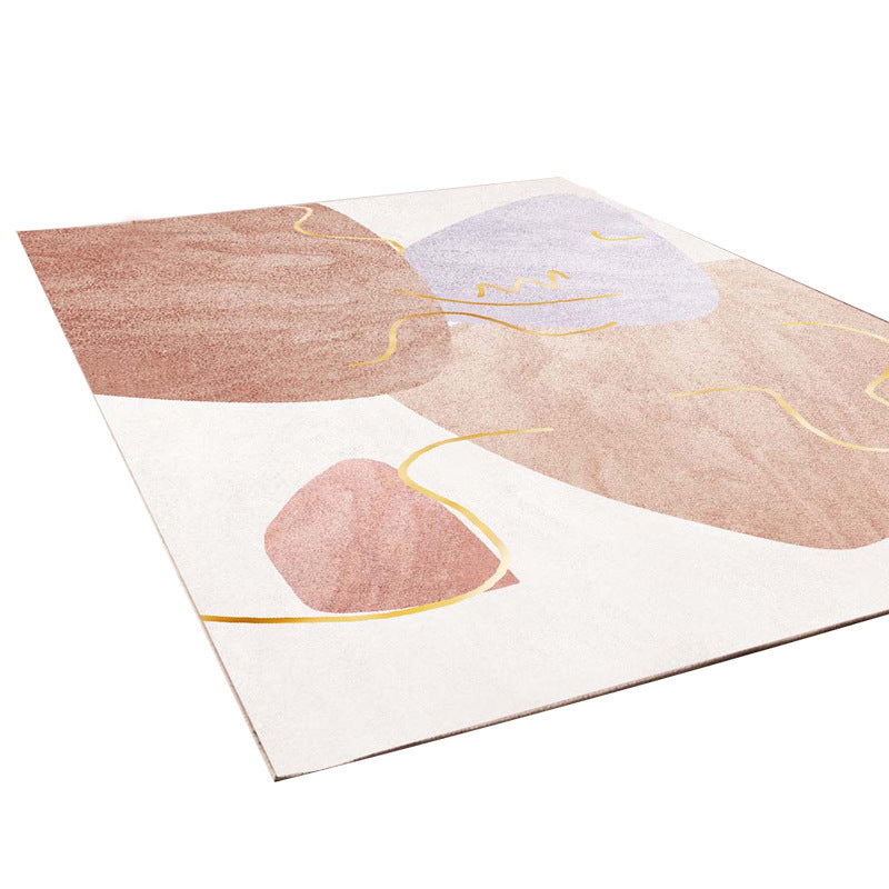 BowLift | Comfort hand-printed rug multicolored synthetic area rug non-slip backing pet-friendly rug for the living room