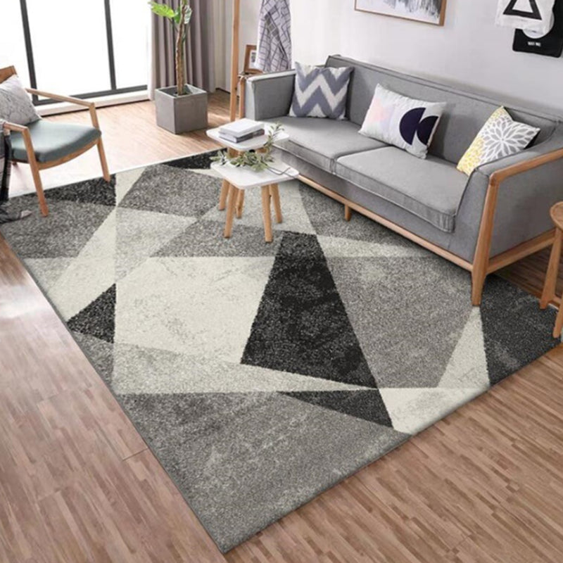 BowLift | Calming geometric printed rug Multicolored polyester indoor rug Easy care pet-friendly area rug for living room