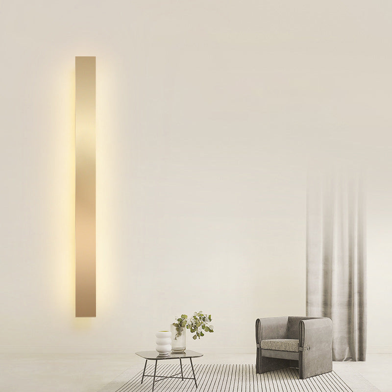 BowLift | Aluminium Beam-Shaped Flush Wall Sconce Minimalist Gold-Plated LED Wall Lamp for Living Room