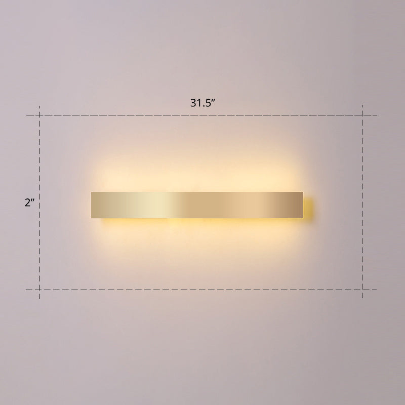 BowLift | Aluminium Beam-Shaped Flush Wall Sconce Minimalist Gold-Plated LED Wall Lamp for Living Room