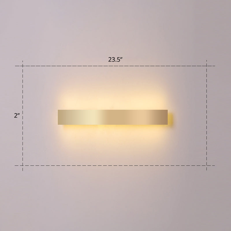BowLift | Aluminium Beam-Shaped Flush Wall Sconce Minimalist Gold-Plated LED Wall Lamp for Living Room