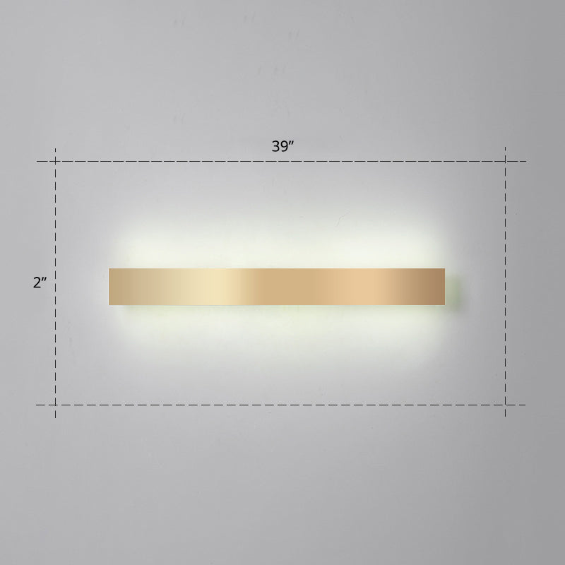 BowLift | Aluminium Beam-Shaped Flush Wall Sconce Minimalist Gold-Plated LED Wall Lamp for Living Room