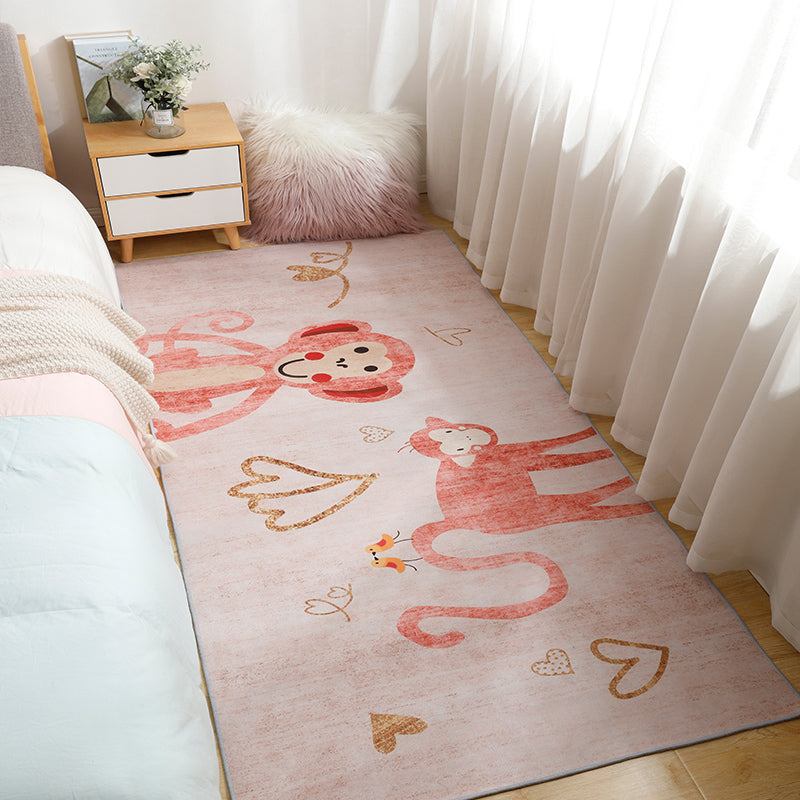 BowLift | Casual Kids Room Rug Multicolor Cartoon Pattern Indoor Rug Cotton Blend Non-Slip Pet Friendly Area Rug