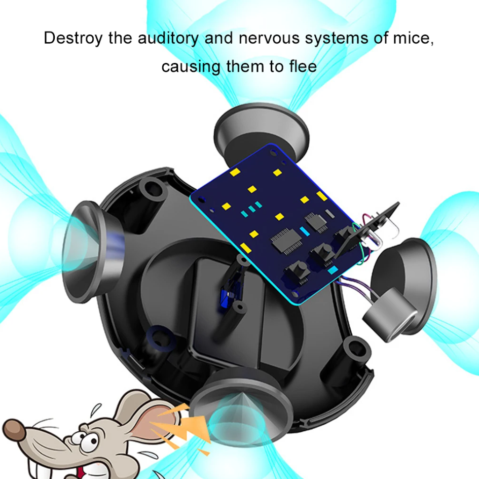 BowLift | Plug-In Ultrasonic Rat Repellent | 25–45KHz High-Frequency Wave Generator | 3200 sq. ft. Coverage | Chemical-Free Rodent Deterrent