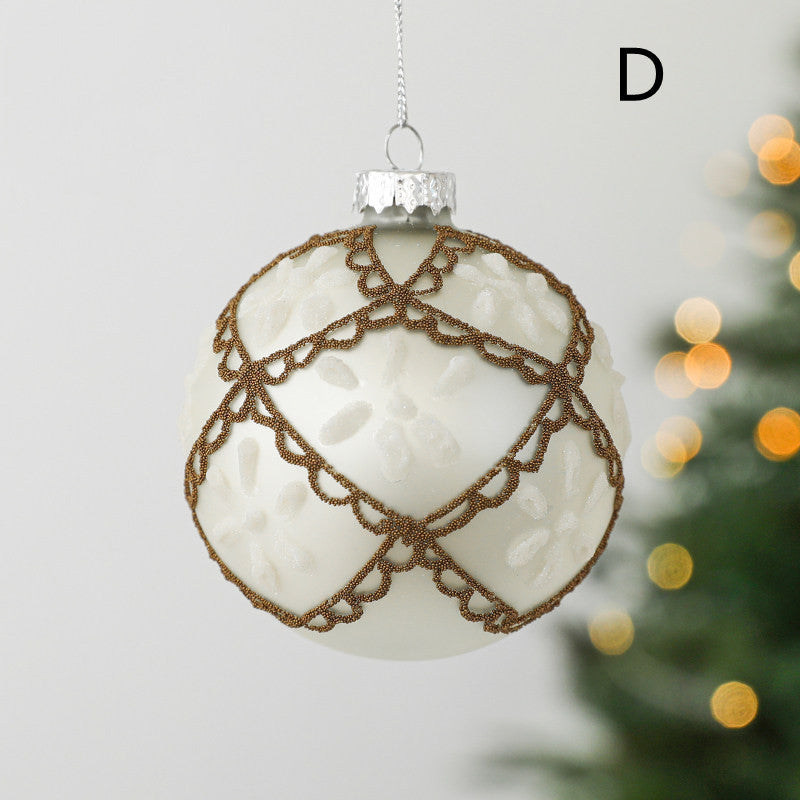 BowLift | Glass Ball Drop Ball Hand Drawn Christmas Ball Christmas Tree Pendant