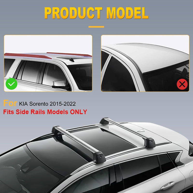 BowLift | Roof Rack for KIA Sorento 2015-2022 165LBS Load Capacity Roof Rack Cross Bars Bike Load Roof Cross Bars