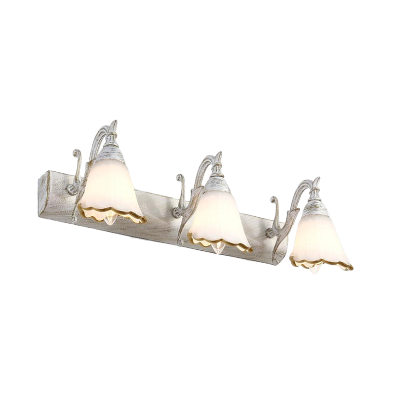 BowLift | Flower Bath Wall Light Classic Opal Glass 2/3/4 Lights Bronze/White Make-Up Lighting