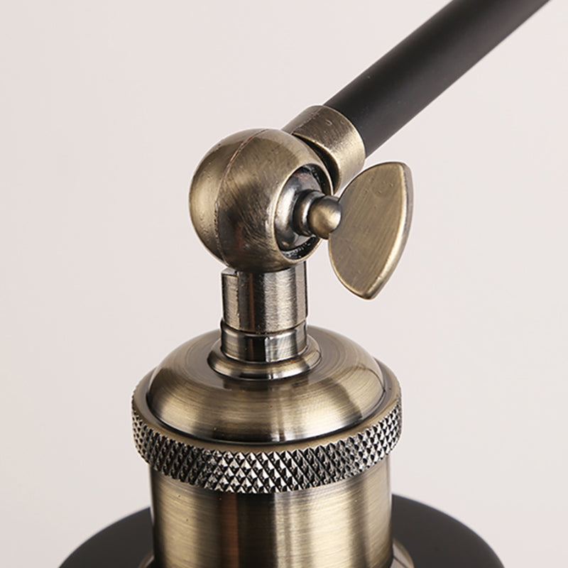 BowLift | Cone Wall Lamp Fixture Industrial Style Metal 1 Bulb Black/White Wall Light with Swing Arm for Bedroom