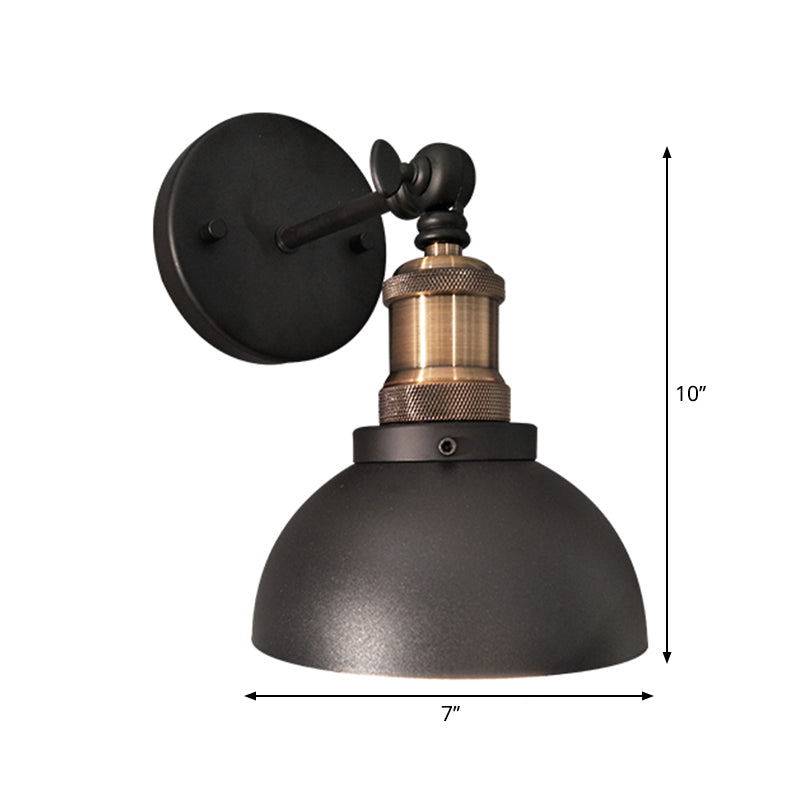 BowLift | Dome Restaurant Wall Light Metal 1 Light Modern Style Adjustable Wall Lamp in Black
