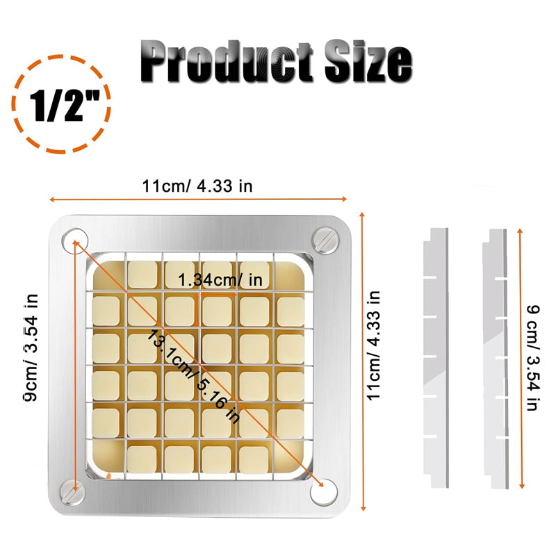 BowLift | 1/2 inch Dicer Blade Replacement Chopper Blade Commercial Stainless Steel Blade for French Fry Cutter