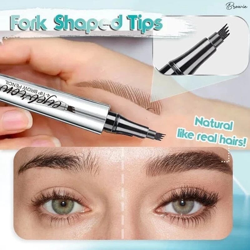 BowLift | Waterproof 3D Microblading Eyebrow Pencil with 4 Fork Tips