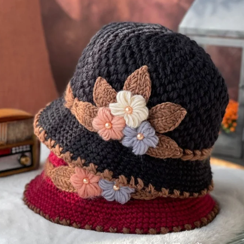 BowLift | French Thick Women's Flower Knit Wool Hat