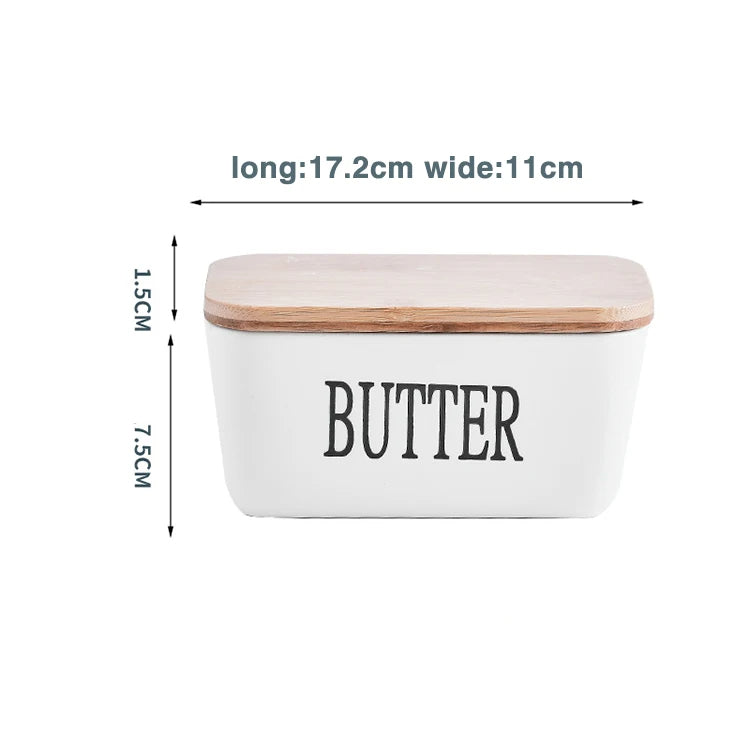 BowLift | Rectangular Ceramic Butter Dish Sealed Storage Container Western Cheese Jug Butter Glass for Storage for Restaurant 15x8.5 cm