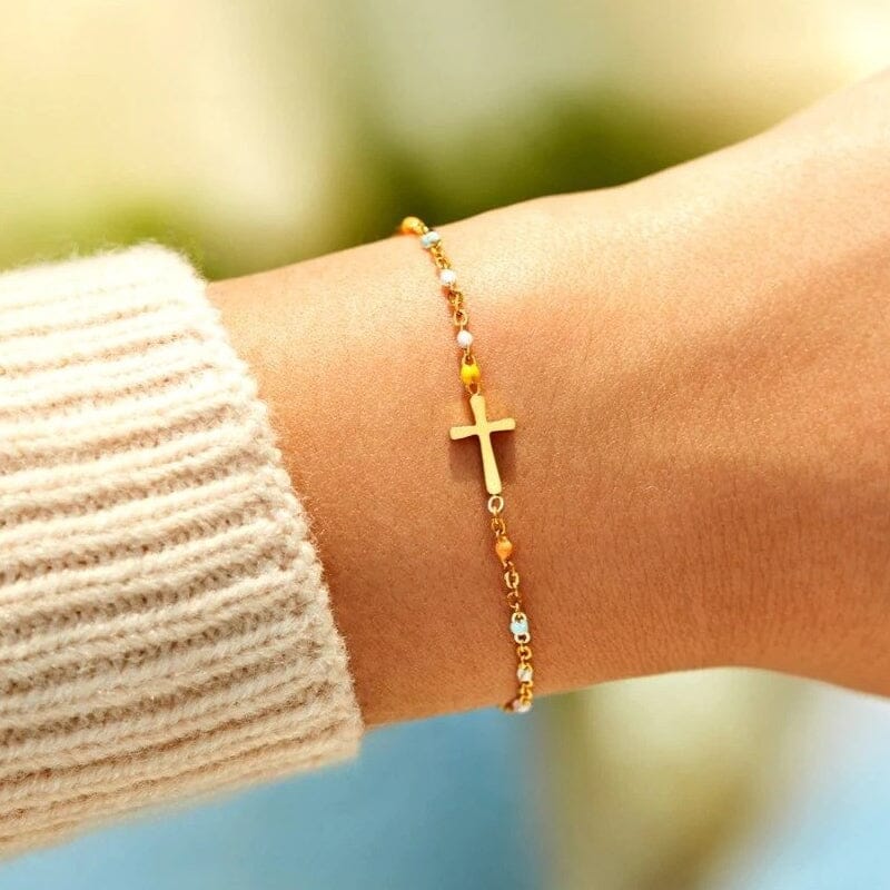 BowLift | Adjustable Cross Bracelet for Friendship & Faith – Silver or Gold – Gift Box Option