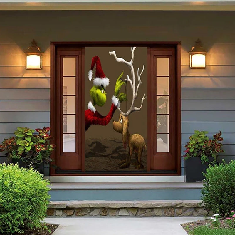 BowLift | Christmas Door Cover | Fabric Front Door Decoration | Washable & Reusable | 91×203cm