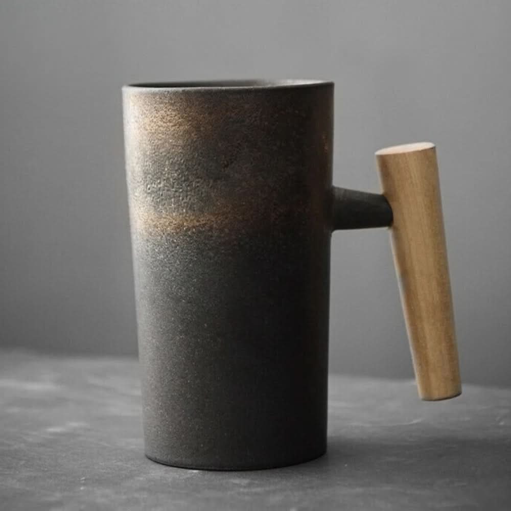 BowLift | BREWCRAFT MUG – Handmade ceramic mug with wooden handle for stylish coffee enjoyment