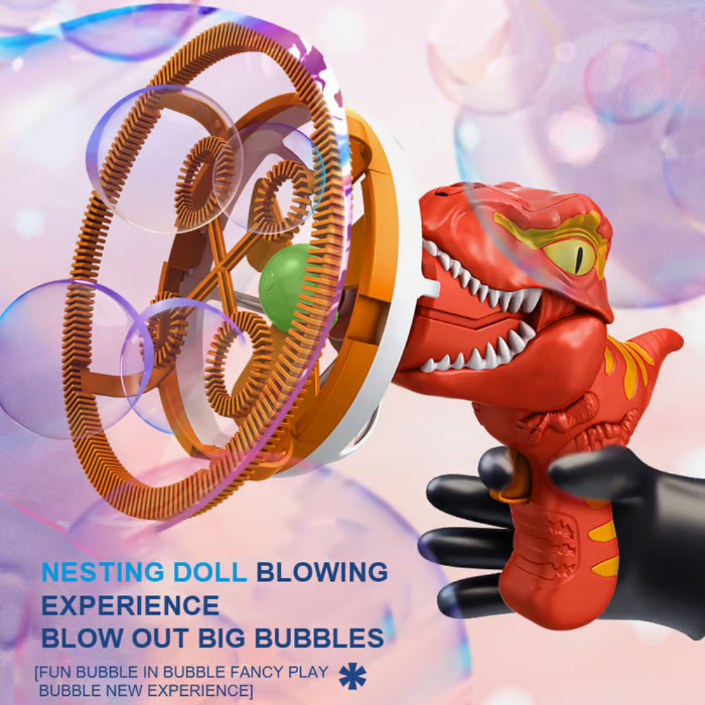 BowLift | Kids Dinosaur Bubble Blaster | Portable Bubble Machine | 1000+ Bubbles/Min