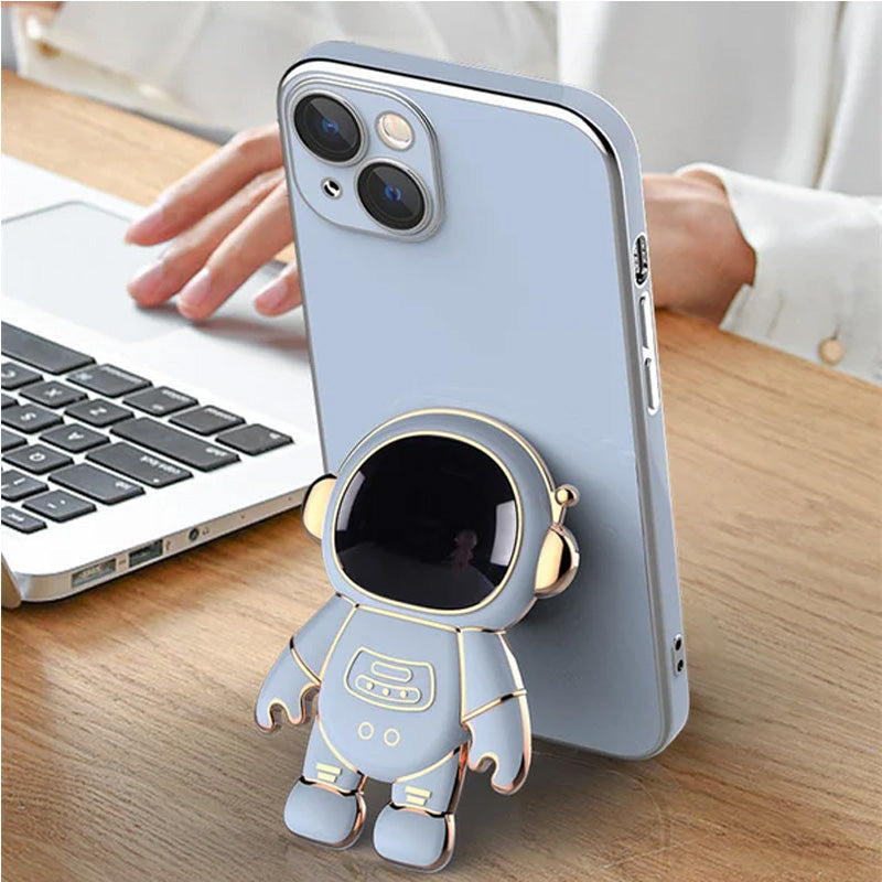 BowLift | 6D Plating Astronaut Hidden Stand Case Cover For IPhone