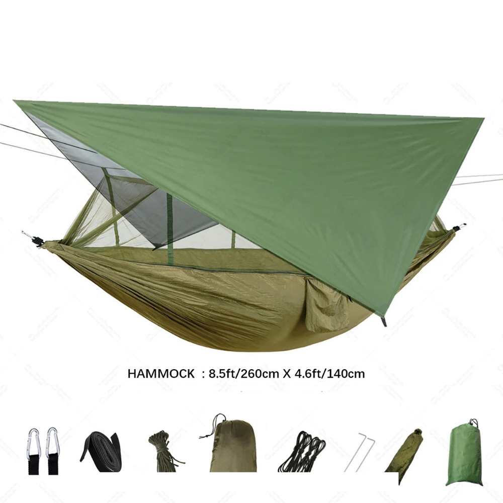 BowLift | Nomaterra Hammock | With Mosquito Net & Tarp | Ultralight & Weatherproof | For Outdoor & Trekking