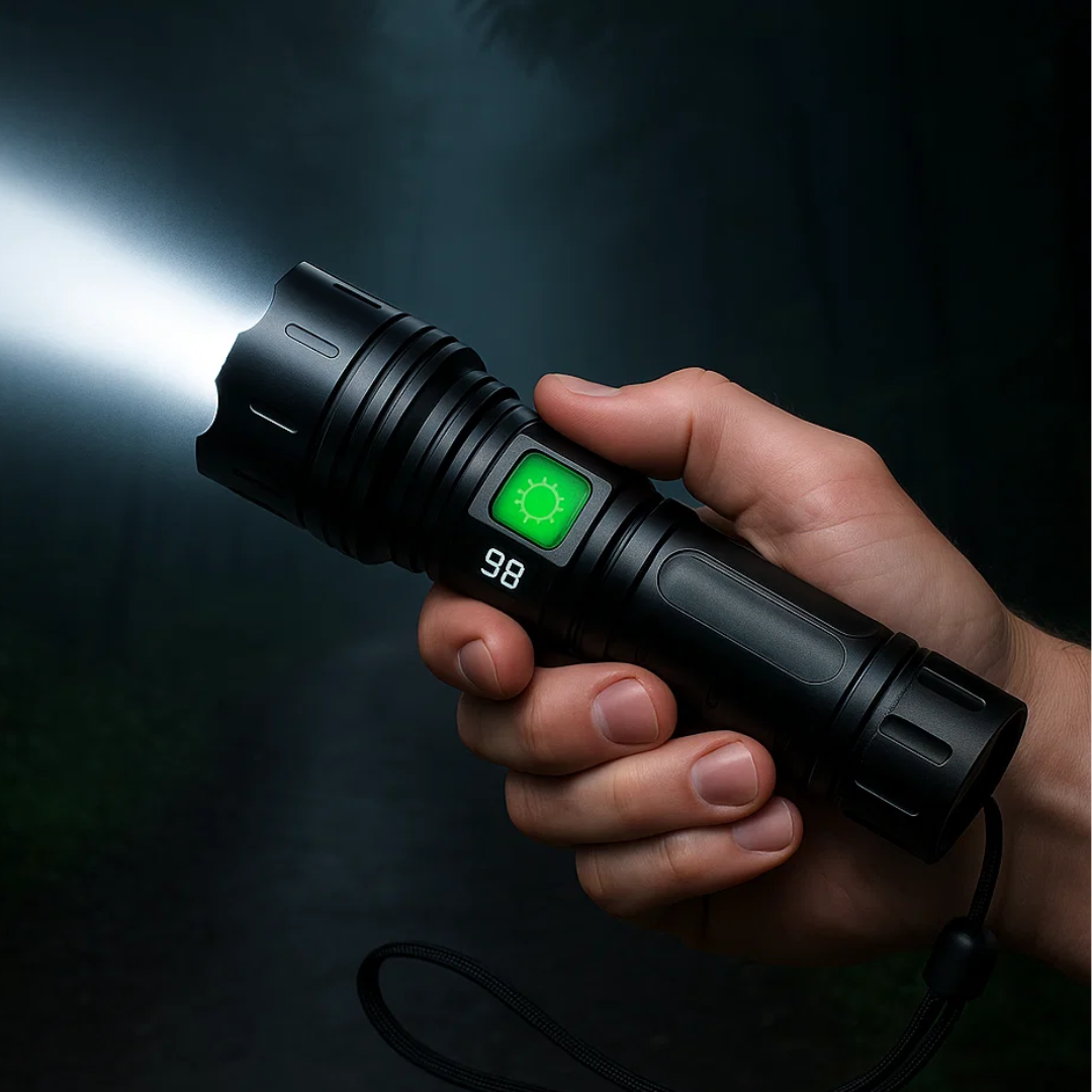 BowLift | 100,000 Lumen Rechargeable LED Flashlight | Waterproof, Impact-Resistant & Ideal for Hiking, Emergencies & Power Outages