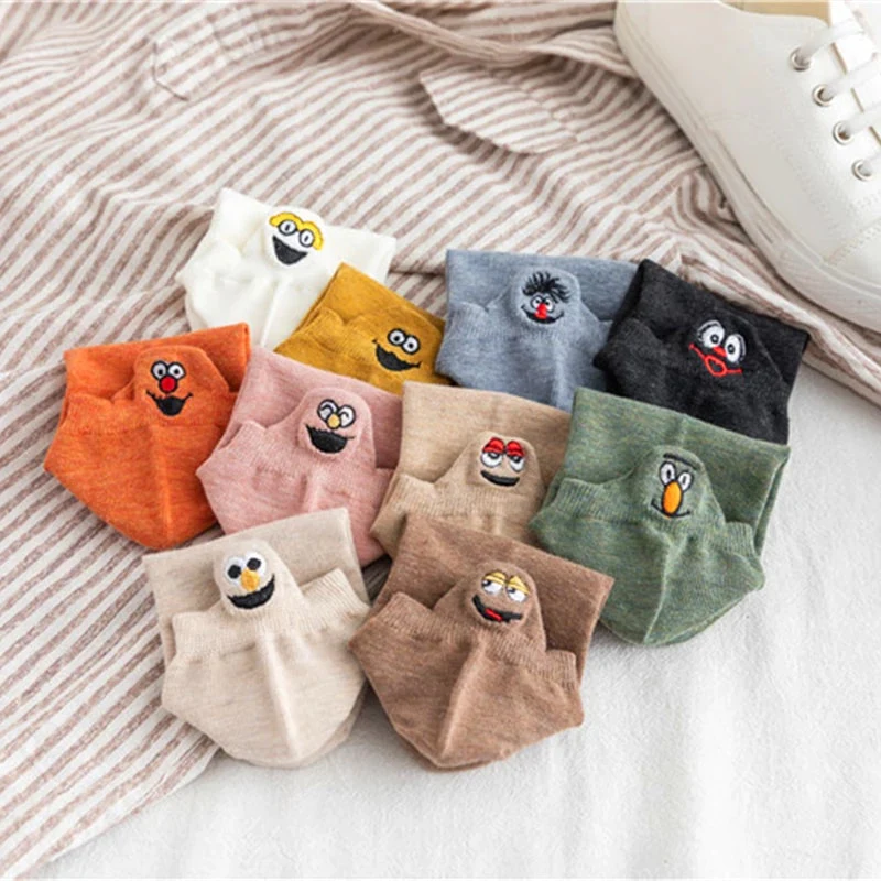 BowLift | Sesame Street embroidered crew socks (10 pairs)