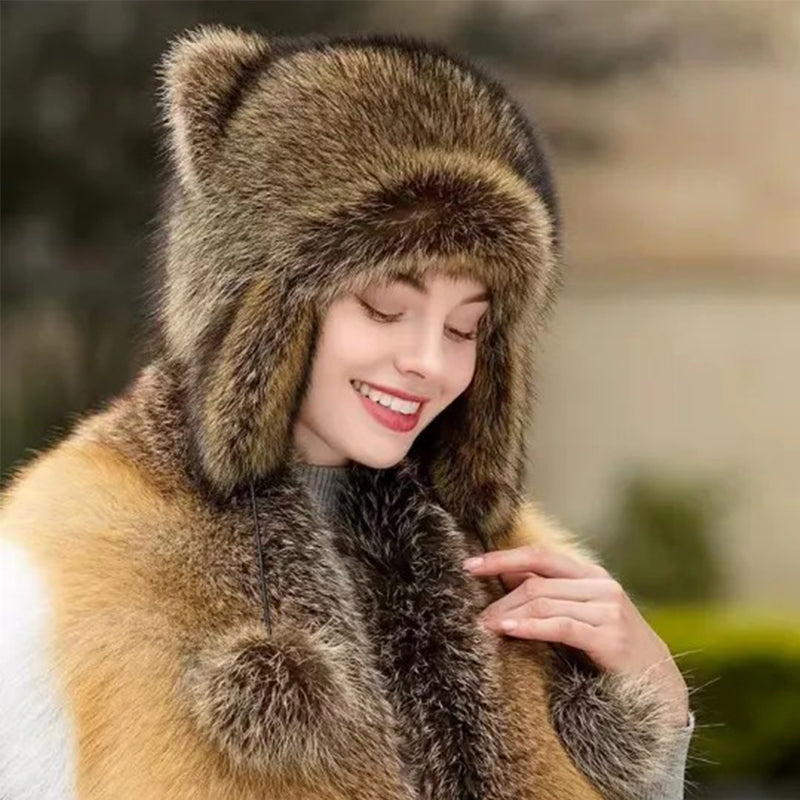 BowLift | Cute Faux fur Raccoon Tail Parent-Child Plush Hat