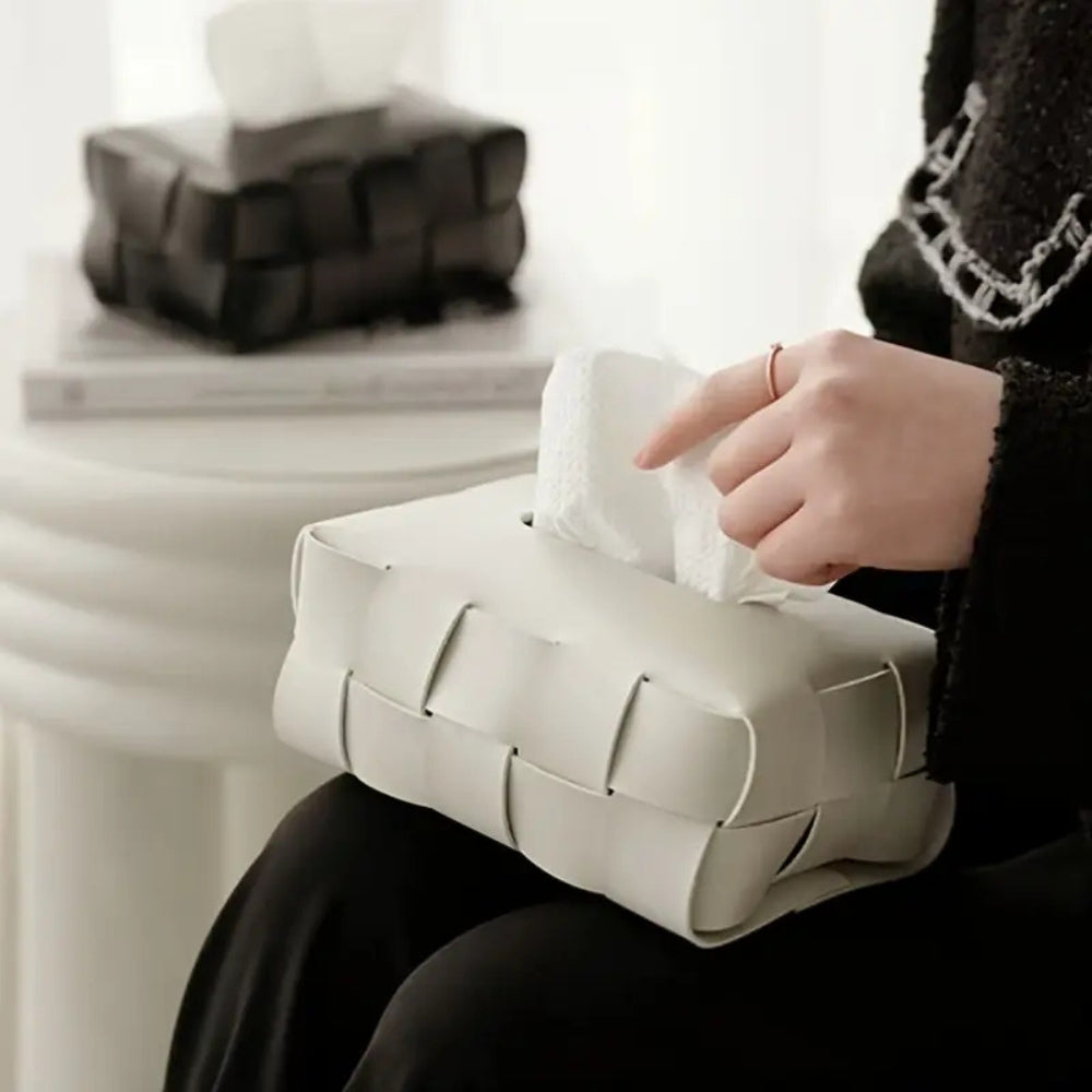 BowLift | Braided Vegan Leather Tissue Holder