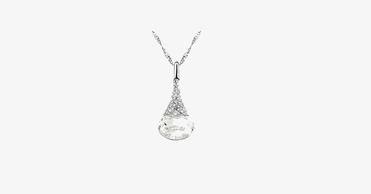 BowLift | Crystal Water Drop Pendant - Multicolored Austrian Crystals with Lobster Clasp