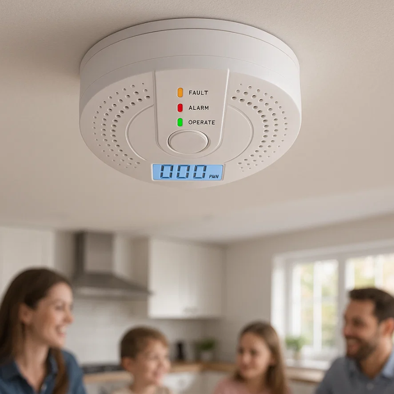 BowLift | Carbon Monoxide Detector | Reliable Alarm Sensor with LCD Display for Home Safety