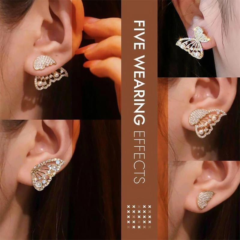 BowLift | Butterfly earrings with pearls and diamonds