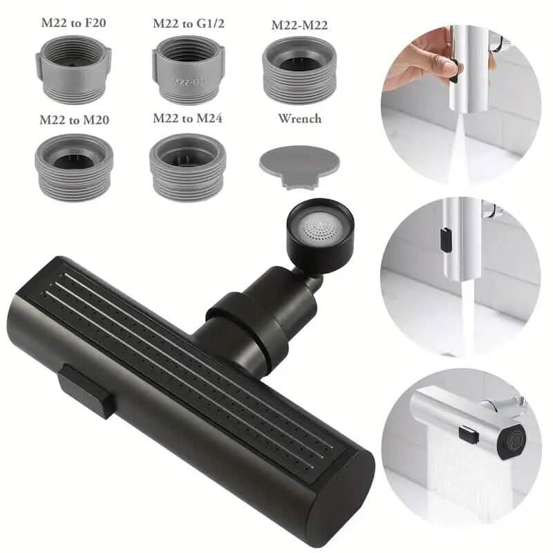 BowLift | 3-Mode Leak-Proof Sink Faucet Adapter - Durable Copper Construction for Kitchen and Bathroom