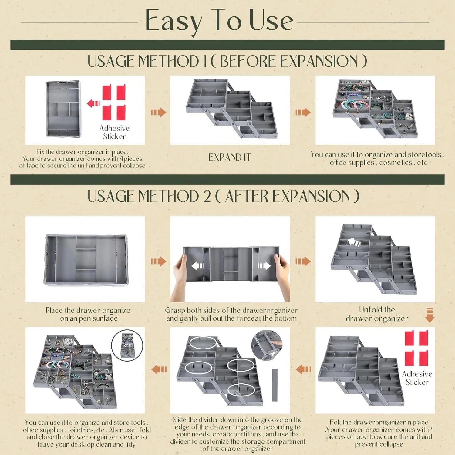 BowLift | 3-tier Smart Drawer Organizer – Makes optimal use of storage space
