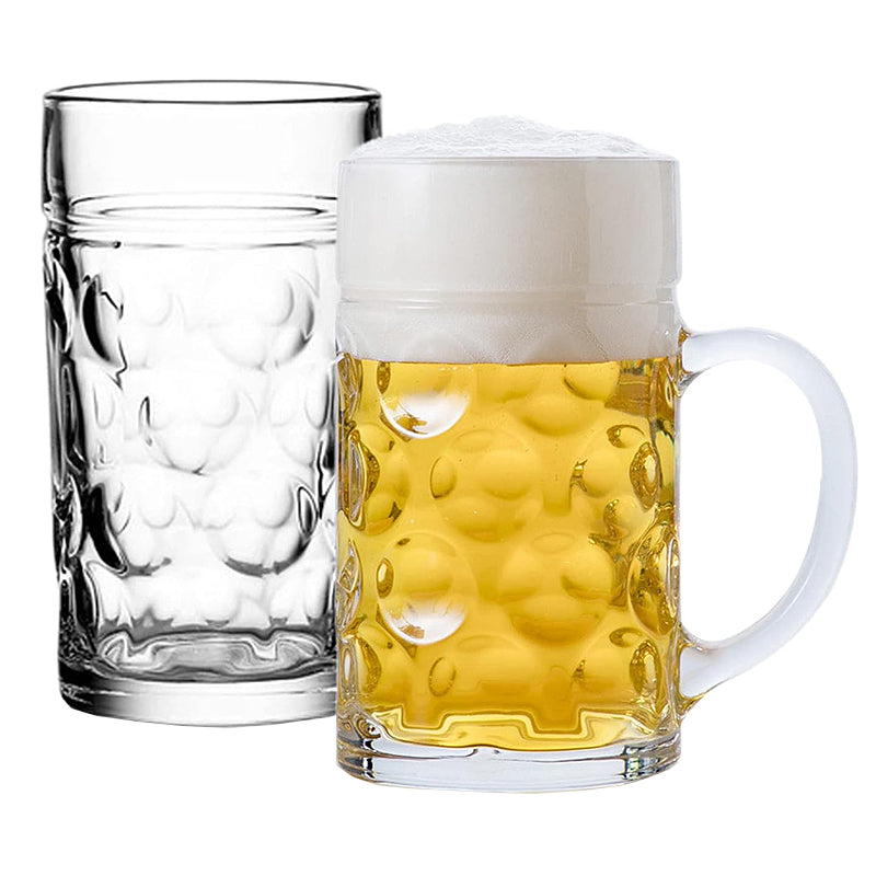 BowLift | 1200ml/40oz Big Beer Mug Jumbo Glass Beer Mug With Handle Super Beer Glass BPA Free